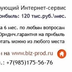 Продаётся действующий Интернет-сервис с прибылью 120 тыс.руб